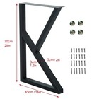 Maikailun 28  K Shape Cast Iron Table Legs - Industrial Dining   Computer Des   