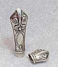 19c  Art Nouveau Antique French Sterling Silver Sewing Needle Case Holder Roses