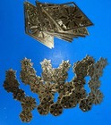 Vintage Scrap Die Cut  Gold  Stars Snowflake Design Victorian Crafts