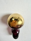 Vintage Purple Amethyst W  Gold Leaf Art Glass Decanter Stopper Only