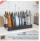 Pots Pans Lids Organizer Rack 8 Tiers Adjustable Kitchen Cabinet Storage Black