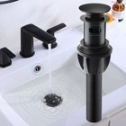 2 Pack Push And Seal Pop Up Drain Stopper With Overflow For Bathroom Sink Black