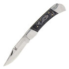 9  Folding Knife Pakkawood Black Handle Stainless Steel Blade
