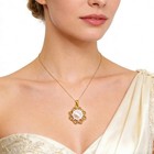 Luxury 24k Gold Sun Pendant Necklace Unique Vintage Pearl Statement Jewelry