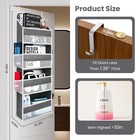 Over Door Organizer  4-shelf Mesh Storage Rack With Side Pockets Grey