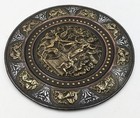 South Indian   Tanjore Copper Brass   Silver Overlay Dish 19th Century