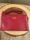 Coach F64581 Classic Red Smooth Leather Double Corner Zip Wallet Wristlet New