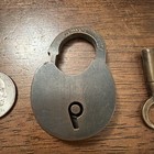 Vintage Antique Small Miniature Lock W  Taper Barrel Key Climax Lock Co   Works