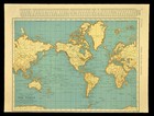 Vintage World Map Wall Art Decor Original Atlas Map Antique Wwii Era Circa 1941