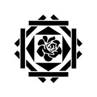 Really Great Stencils  Rose Center Stencil  6x6   Flower  Frame  Geometric