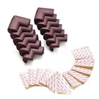 12pcs Brown Child Baby Desk Table Corner Edge Protector Soft Foam Cushion Guard