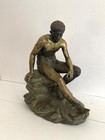 Large 19th C  Grand Tour Bronze Statue Of The Seated Hermes After Original 16 50