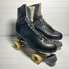 Vtg Riedell Red Wing 220 Black Roller Skates Mens 10 Hyper Tracer Wheels Usa