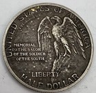 1925 Stone Mountain Commemorative Silver Half Dollar Us Coin Toned 