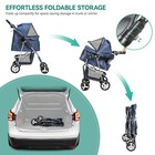 Folding Pet Stroller Cat Dog Cage 4 Wheels Stroller Travel Carrier Us