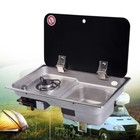 Gr-903 1 Burner Boat Caravan Rv Camper Lpg Gas Stove Hob With Sink Combo Cooktop
