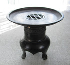 Vintage Authentic Japanese Usubata Ikebana Cast Bronze Metal Tripod Flower Vase