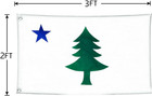 Maine State Flag 2x3ft Indoor Outdoor Vivid Color Double-stitched Edges And Main