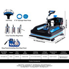 Roomark Heat Press Machine 8 In 1 12x15in Sublimation Print Transfer T-shirt Cap