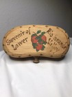 Vintage Pyrography Burnt Wood Trinket Box   Souvenir Lower Rio Grande Valley