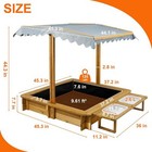 Petscosset Sandbox With Cover  Sand Box With 2 Toy Bins  Gift For Ages 2-8
