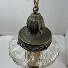 Hollywood Regency Vintage Mcm Clear Glass Swag Light Fixture Hard Wire 16 