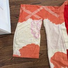 Vintage Japanese Kimono Robe Cotton Floral Blue Red Orange Print Made In Japan