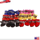 4pcs Waterproof Dog Shoes Anti-slip Pet Rain Boots For Small Dogs Cats