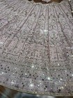 Light Pink Net Fabric Lehenga Choli With Heavy Dupatta For Indian Wedding Wear