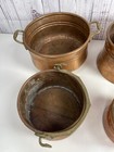Set Of 4 Copper Pots With Brass Handles Made In Turkey Stacking 4 5 - 7 5 