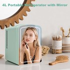 Led Mirror Skincare Refrigerator- 4l Mini Fridge For Makeup   Drinks - Car home