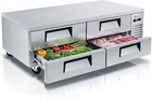 72  Chef Base Refrigerator Commercial Drawer Prep Table Refrigerator 16 Cu ft