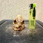 Japanese Netsuke Frog Gama Toad Carving Antique Boxwood Style Lucky Charm Zen