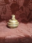 Small Vintage Foo Dog Brass Incense Burner W  Lid