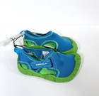 Speedo Kids Ankle Strap Water Shoes Size S  5-6  Blue   Green New