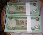 Unc 100 Pcs Iraq 25 Dinars Orginal Banknotes 1982 Swiss Print   1 Bundle 