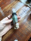 Polished Fluorite Crystal Point Tower Obelisk  Green Purple Banded  189g