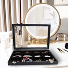 Wudygirl Jewelry Tray 12 Grid Jewelry Organizer Clear Lid Bracelet Holder