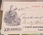 1886 Cancelled Check   First National Bank  Canton  Dakota Territory