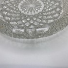 Vintage Cigar Cigarette Round Ashtray Clear Large Cut Glass Heavy 8-1 2  Diamete