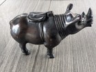 Vintage Antique High Detail Bronze Rhino Incense Burner Censer  great Condition 