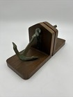 Vintage Brass And Wood Anchor Bookends Library Nautical Sailor Ships Office Den