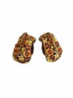 Pair Of Flower Basket Trinket Box Enamel Over Metal Rhinestone Magnetic Closure