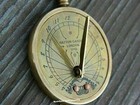 Antique Finish Sundial Key Chain Brass Pocket Solid Brass Sundial Key Chain Item