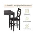 3 piece Kitchen Table Set  Square Wooden Dining Table   Chairs  Small Space