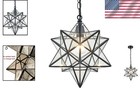 Handcrafted 16   Clear Moravian Star Hanging Light - Vintage Modern Flair