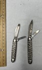 Lot Of 2 Vintage Imperial Pocketknives Metal Handle Steel Clip Point Blade 