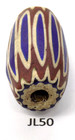Lg Tapered Oval Antique Venetian Chevron Trade Bead African Jl50  Bg 37