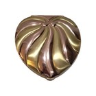 Vintage Compact Puff Powder Box Shell Shape Rose Gold And Gold Large Gorgeous 