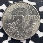 1922 Canada 5 Cents Lot c2068 High Grade  Beautiful 